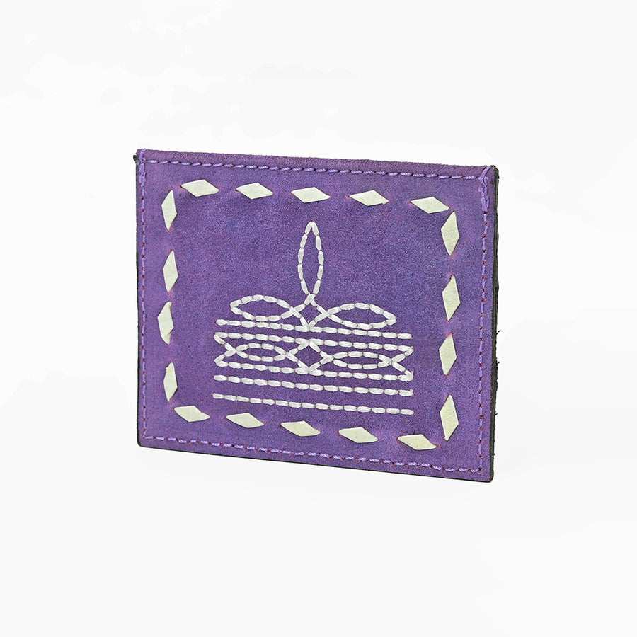 American Darling Handcrafted Genuine Leather Card Holder Wallet with Traditional Stitch Design - Uhorse