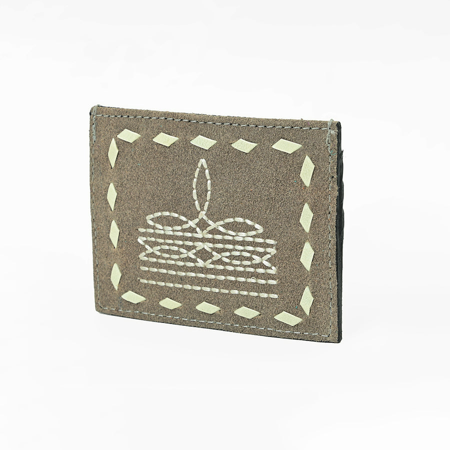 American Darling Handcrafted Genuine Leather Card Holder Wallet with Traditional Stitch Design - Uhorse