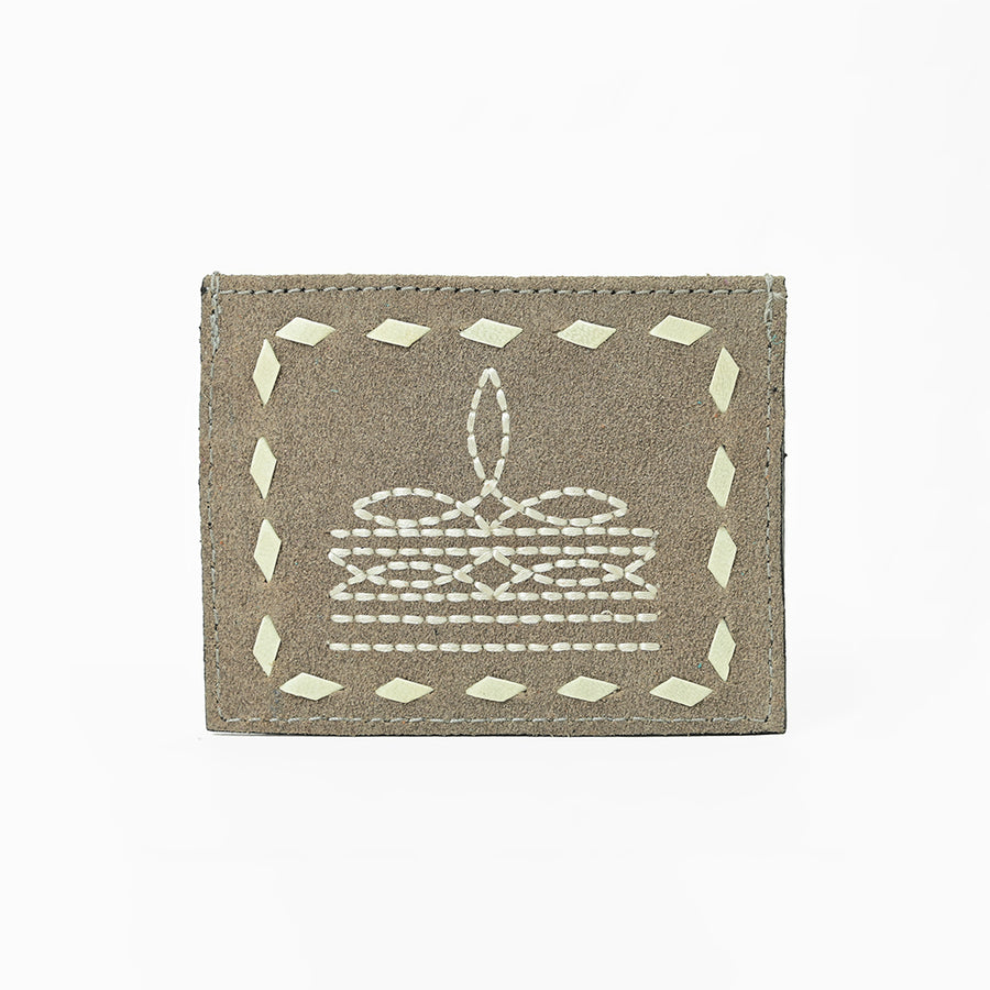 American Darling Handcrafted Genuine Leather Card Holder Wallet with Traditional Stitch Design