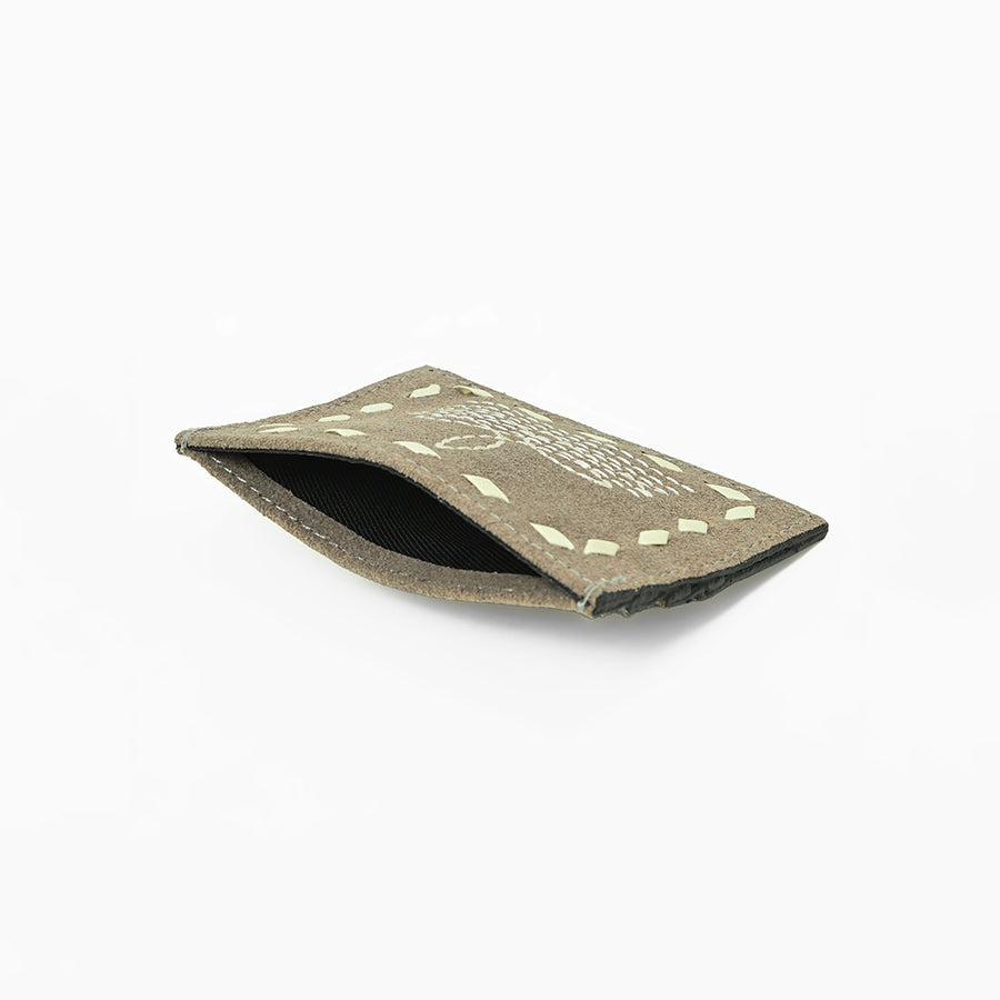 American Darling Handcrafted Genuine Leather Card Holder Wallet with Traditional Stitch Design