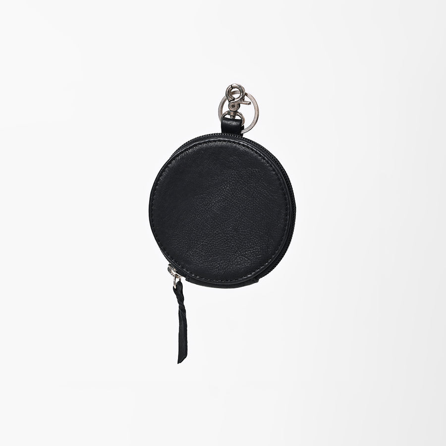 American Darling Genuine Leather Black Round Coin Purse Bag Charm