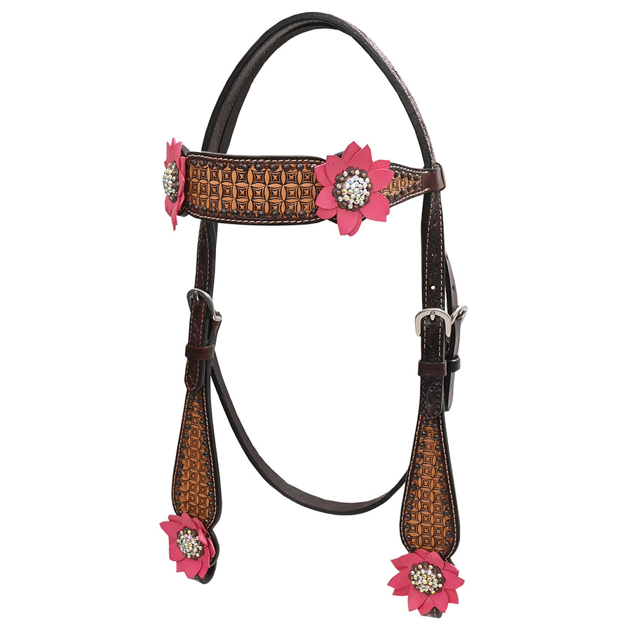 Bar H Equine American Leather Horse Saddle Tack One Ear Headstall Breast Collar Browband Wither Strap Set