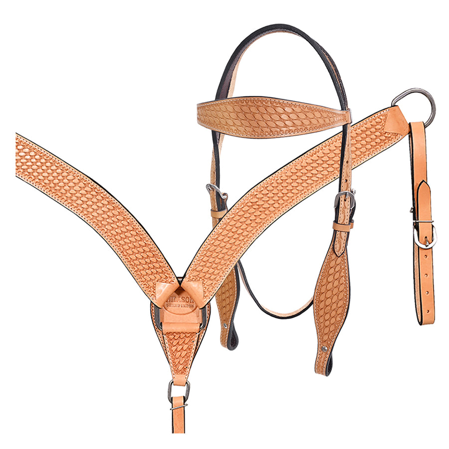 HILASON Western Horse Headstall Breast Collar Set Tack Genuine American Leather - Uhorse