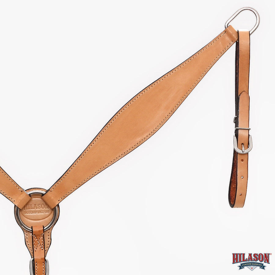 HILASON Western Horse Headstall Breast Collar Set Genuine American Leather Plain Tan | For Horses