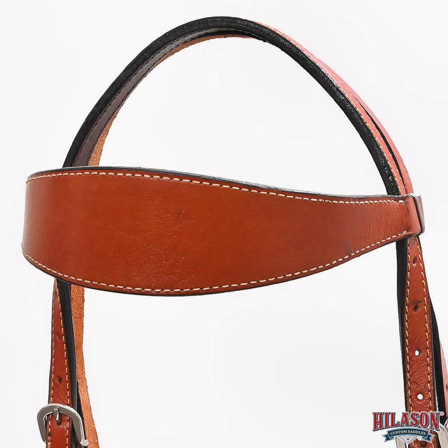 HILASON Western Horse Headstall Breast Collar Set American Leather Plain Mahogany | For Horses