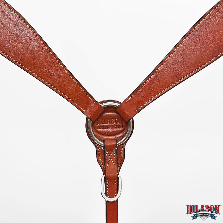 HILASON Western Horse Headstall Breast Collar Set American Leather Plain Mahogany | For Horses