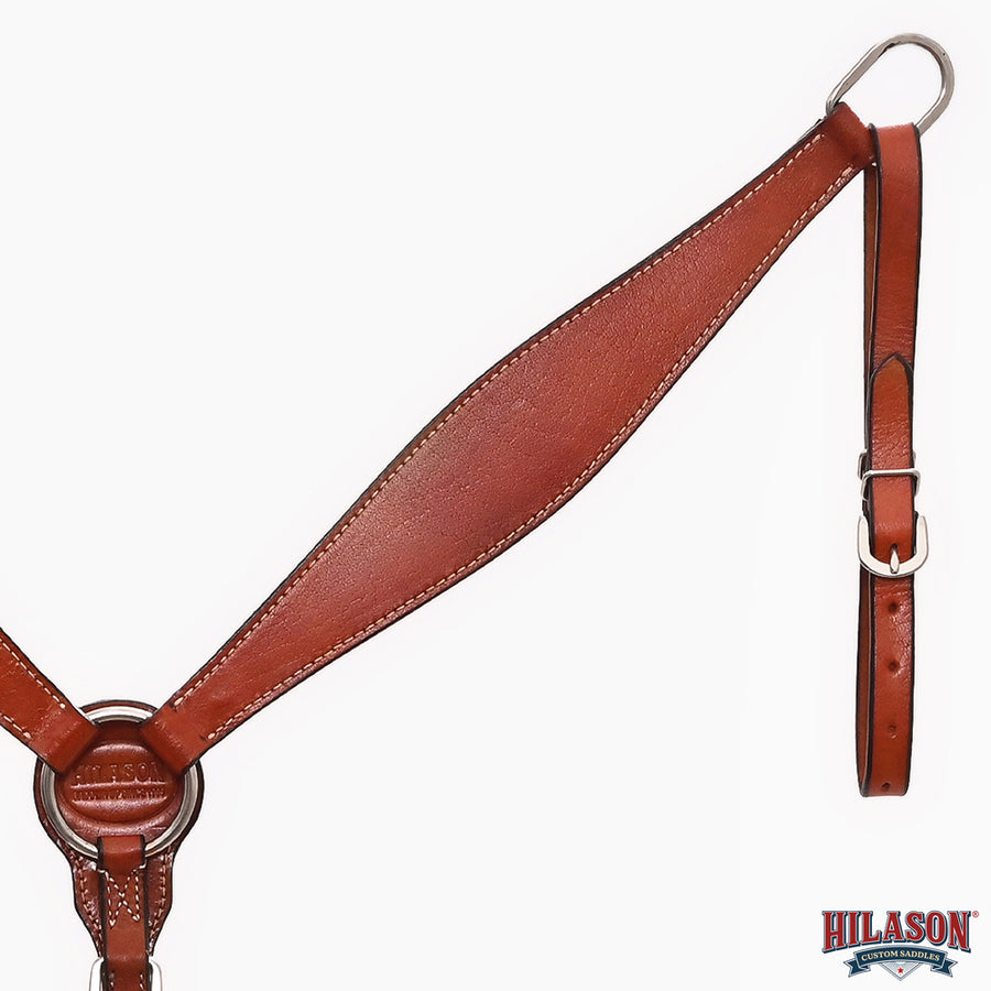HILASON Western Horse Headstall Breast Collar Set American Leather Plain Mahogany | For Horses