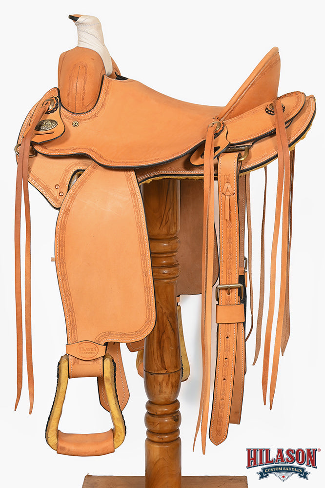 Hilason Western Horse Saddle American Leather Ranch Roping Trail Tan