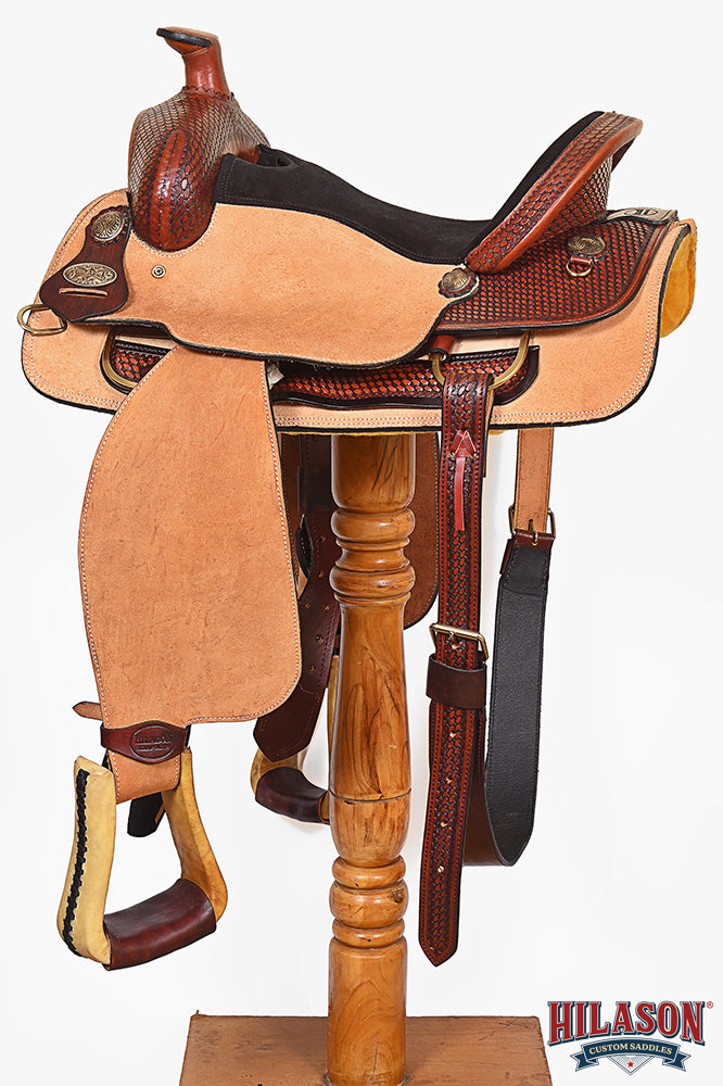 16 In Western Horse Saddle American Leather Ranch Roping Cowboy Hilason