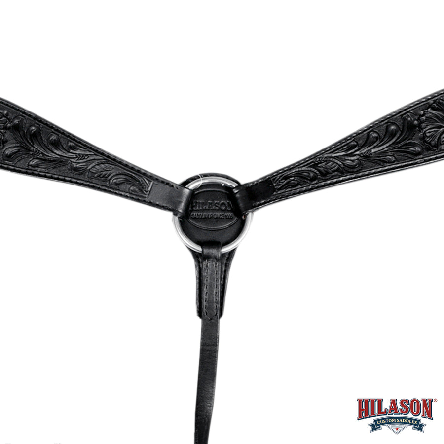 HILASON Western Horse Headstall Breast Collar Genuine American Leather Floral Black