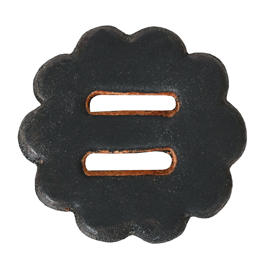 12 Pc. Hilason Slotted Scalloped Leather Rosette Concho Saddle Black 1-1/2" - Uhorse