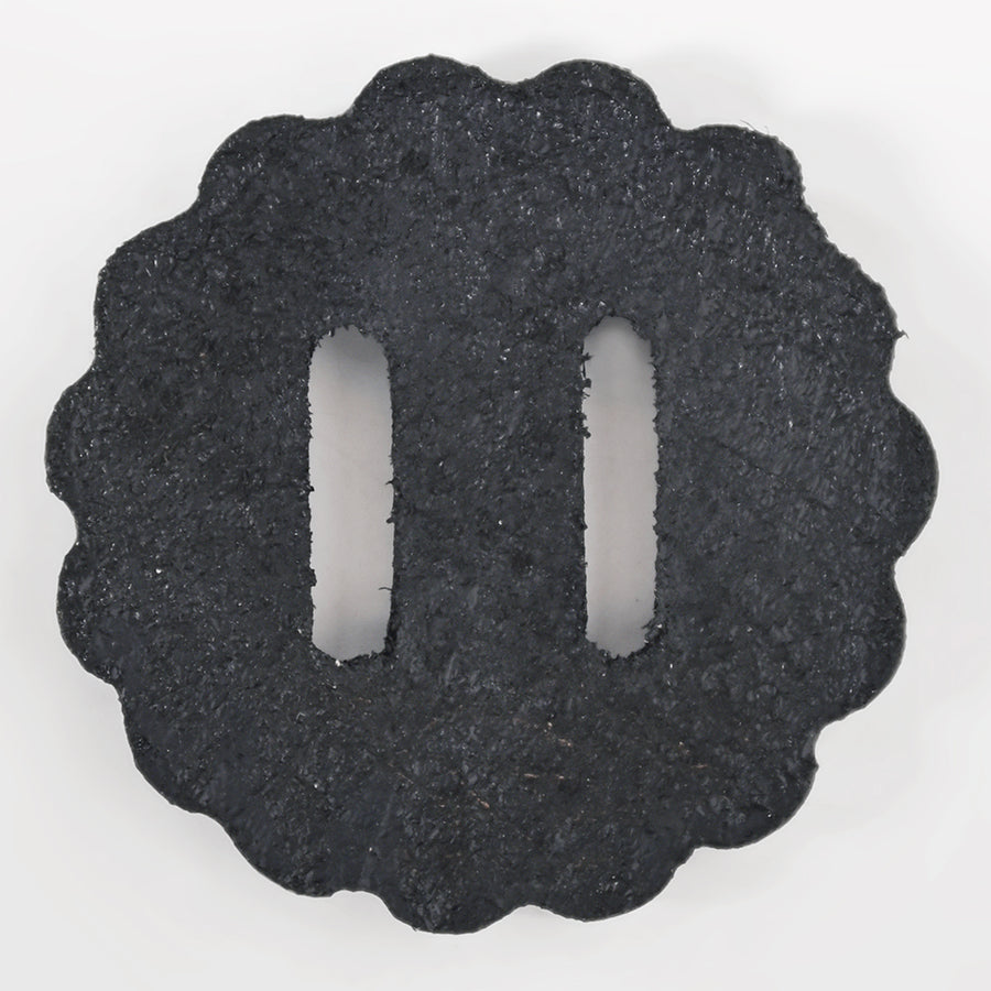 Hilason Slotted Scalloped Leather Rosette Concho Saddle Tack Black 1-3/4"