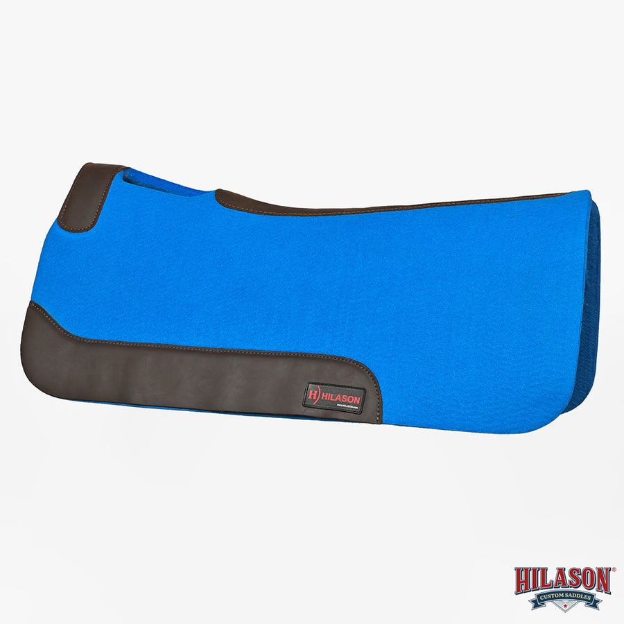 HILASON Western Wool Felt Horse Saddle Pad W/ Distressed Wear Leather | for Horses