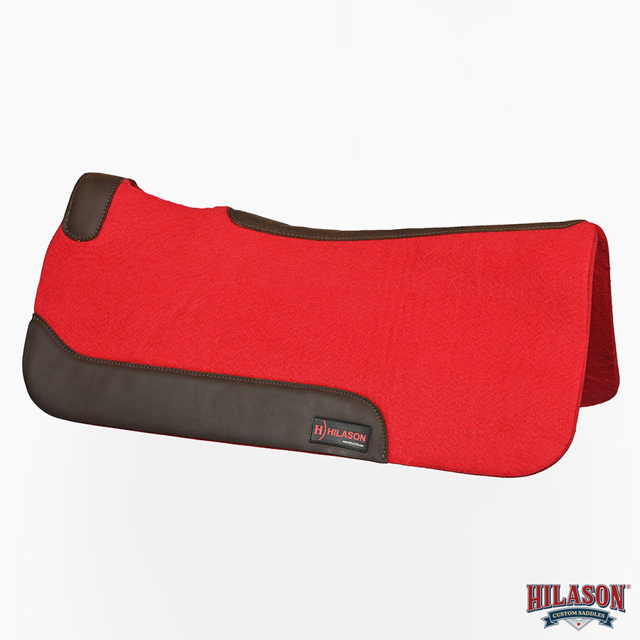 HILASON Western Wool Felt Horse Saddle Pad W/ Distressed Wear Leather | for Horses