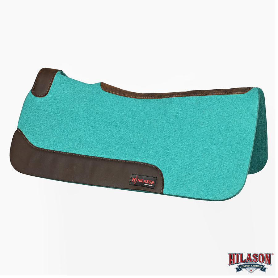 HILASON Western Wool Felt Horse Saddle Pad W/ Distressed Wear Leather | for Horses