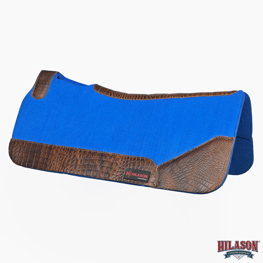 HILASON Western Wool Felt Horse Saddle Pad W/ Distressed Wear Leather | for Horses