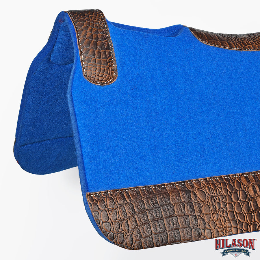 HILASON Western Wool Felt Horse Saddle Pad W/ Distressed Wear Leather | for Horses