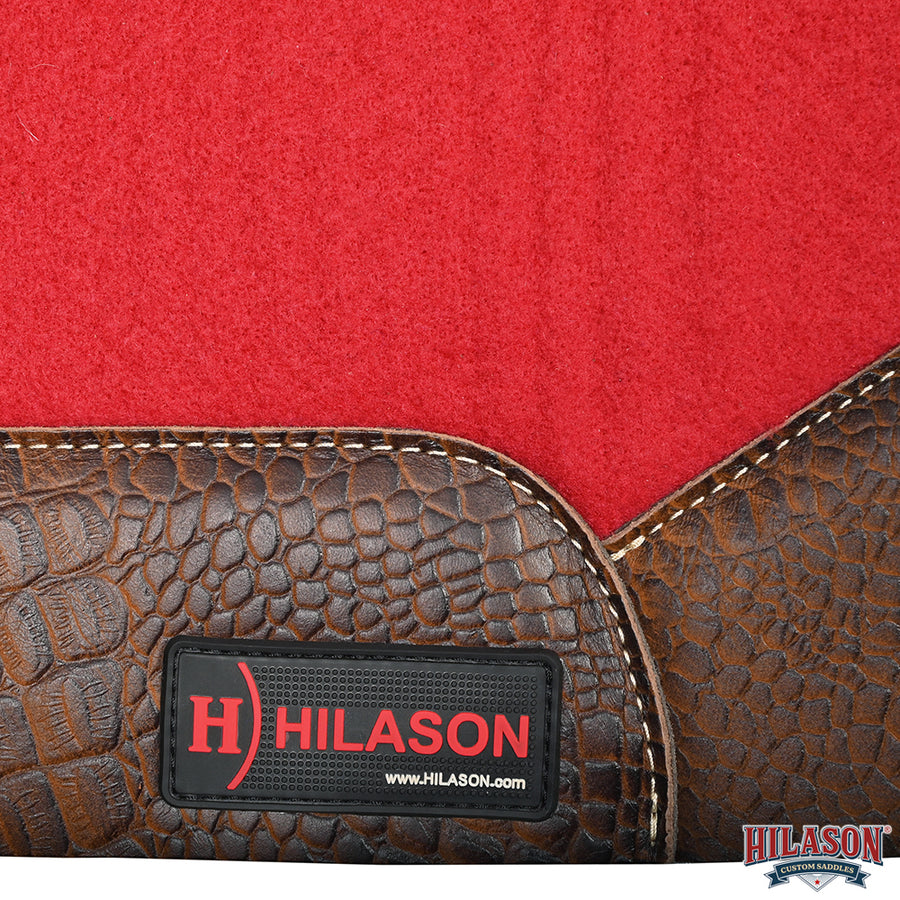 HILASON Western Wool Felt Horse Saddle Pad W/ Distressed Wear Leather | for Horses