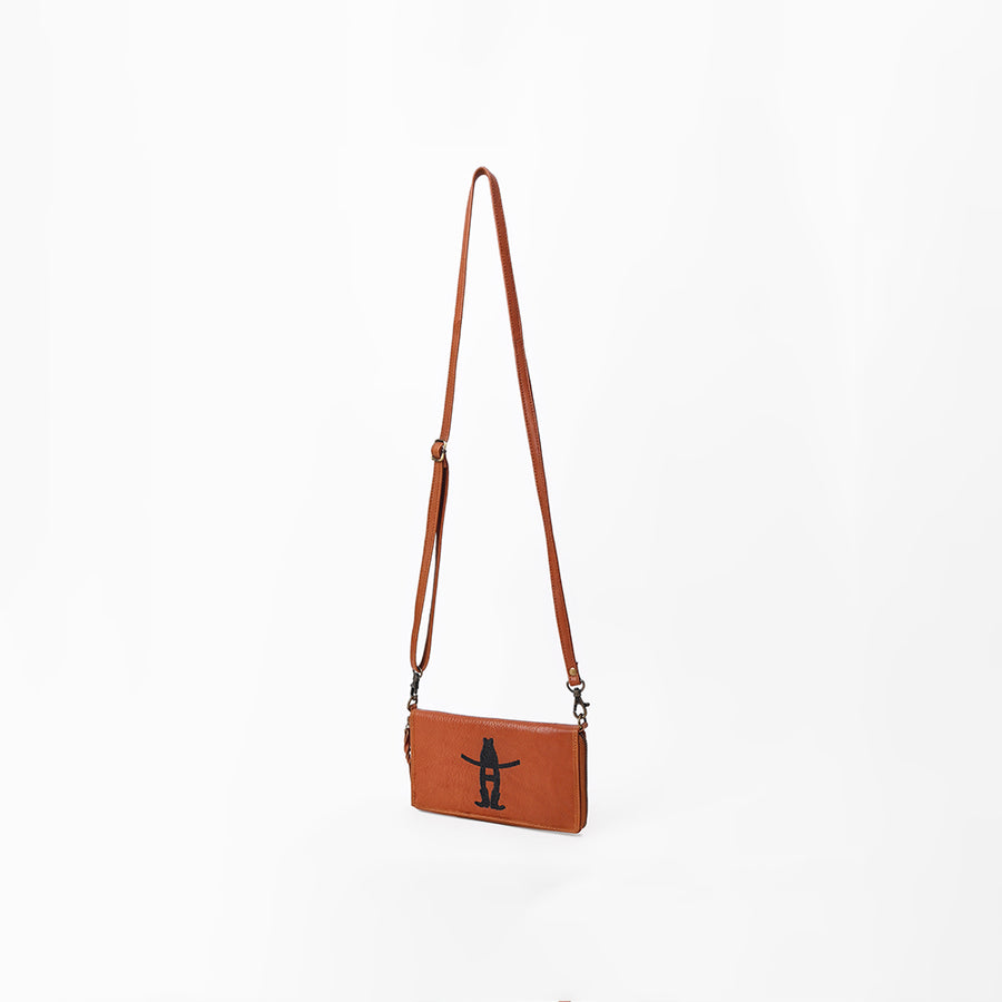 Frontier Rodeo Genuine Leather Black Embroidered Organizer Bag | Houston Livestock Show and Rodeo