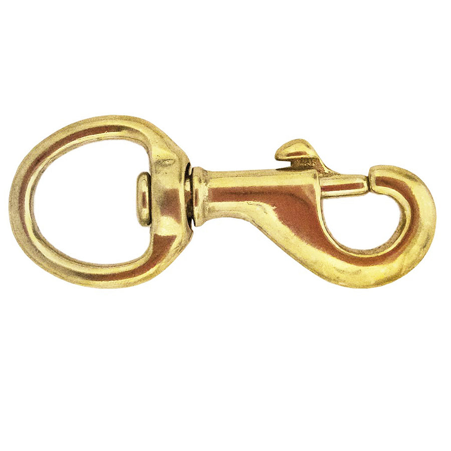 Hilason 5/8" x 3-1/8" Solid Brass Swivel Eye Bolt Snap - Heavy Duty Rust-Proof Trigger Snap Hook - Uhorse