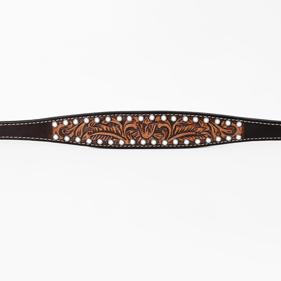 Bar H Equine Genuine Western American Leather Horse Premium Headstall & Breast Collar Set