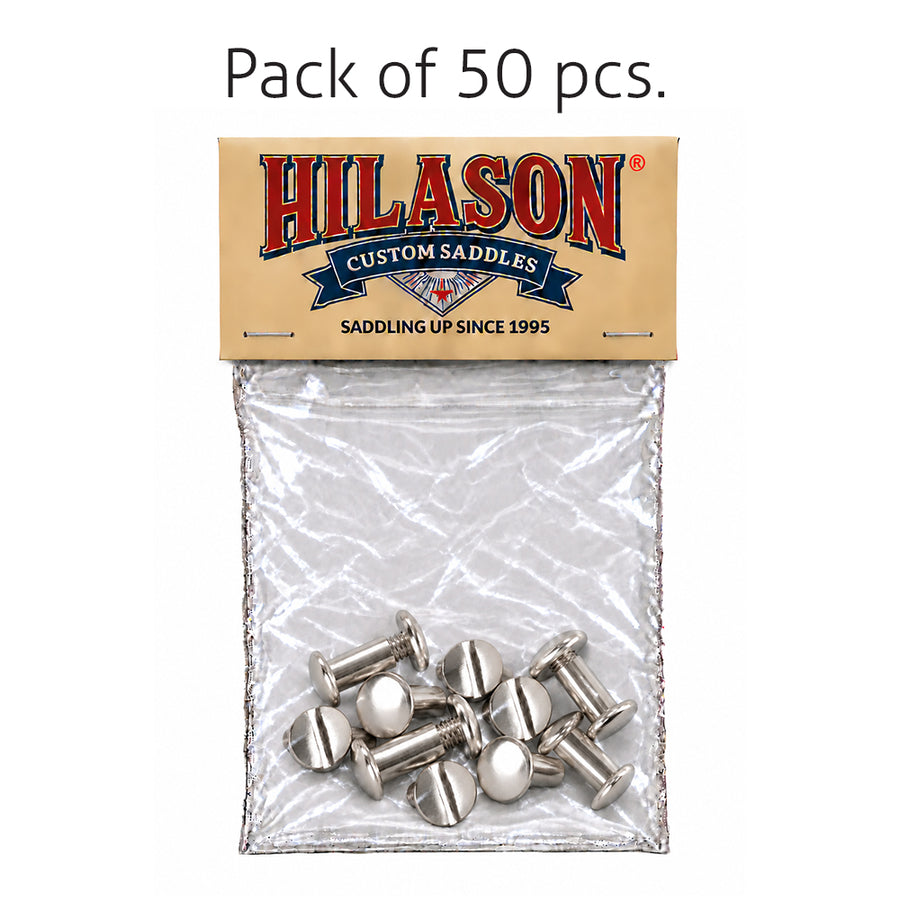 Hilason 3/8 in Steel Chicago Screw Set Nickel Plated Binding Posts Hardware
