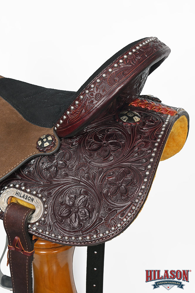 Hilason Western Horse Barrel Racing Wooden Tree American Leather Saddle