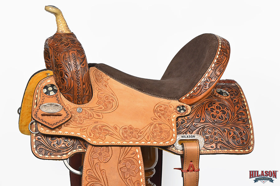 Hilason Western Horse Barrel Racing Wooden Tree American Leather Saddle