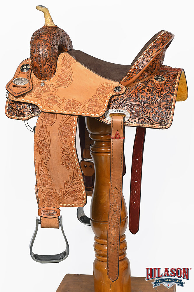 Hilason Western Horse Barrel Racing Wooden Tree American Leather Saddle