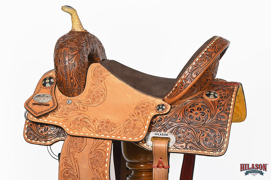 Hilason Western Horse Barrel Racing Wooden Tree American Leather Saddle
