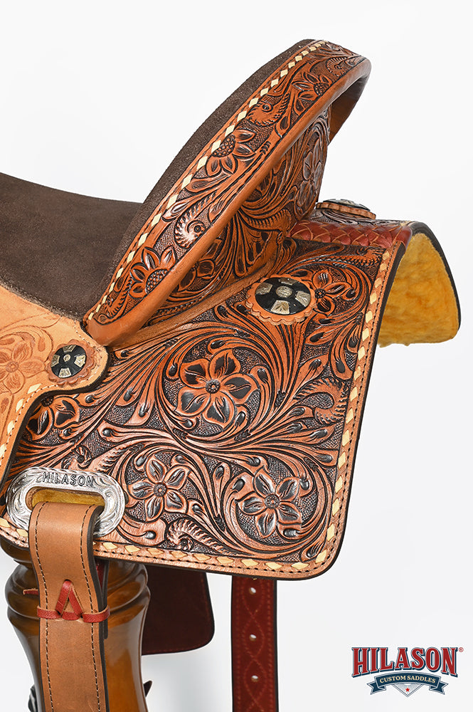 Hilason Western Horse Barrel Racing Wooden Tree American Leather Saddle