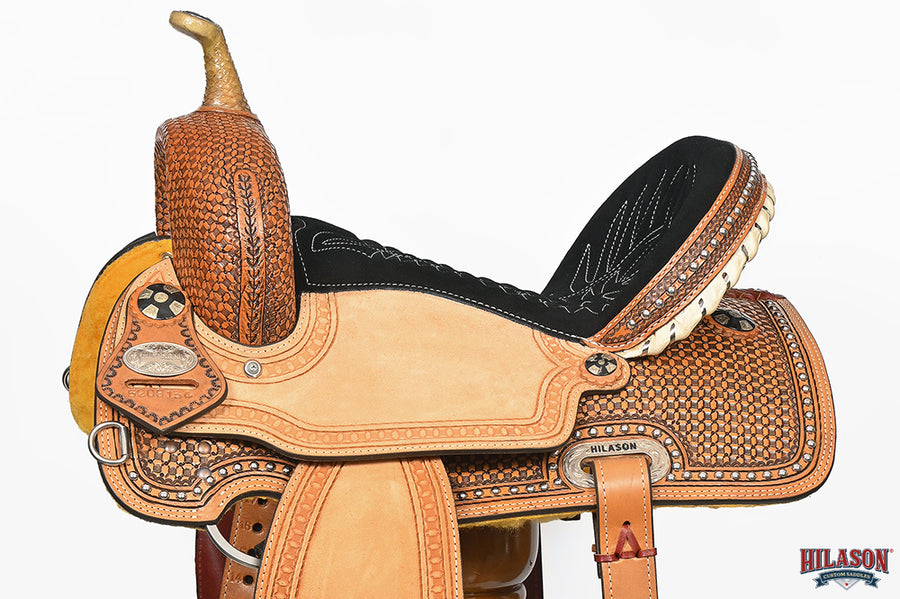 Hilason Western Horse Barrel Racing Wooden Tree American Leather Saddle