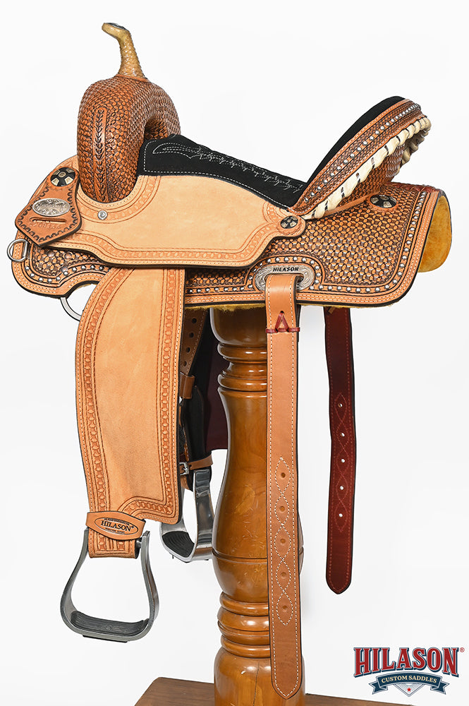 Hilason Western Horse Barrel Racing Wooden Tree American Leather Saddle