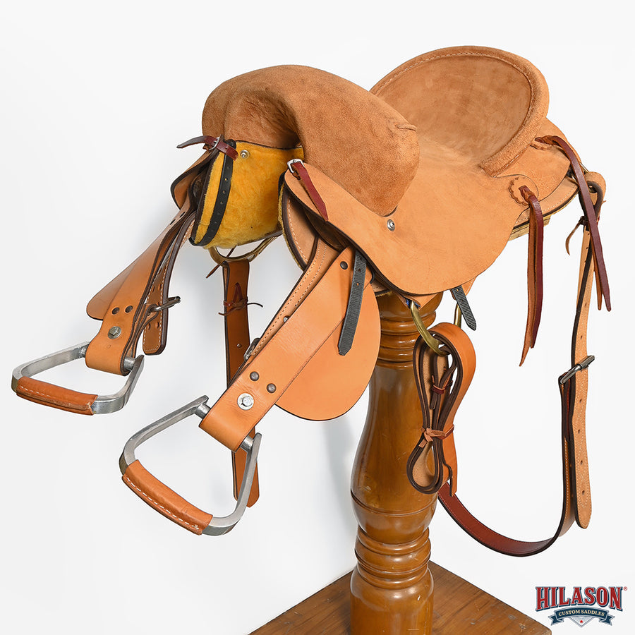 13" Hilason Classic Series Hand-Made Rodeo Bronc American Leather Saddle