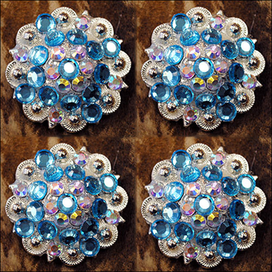 HILASON 1.5" Berry Concho Turquoise Crystal Rhinestone
