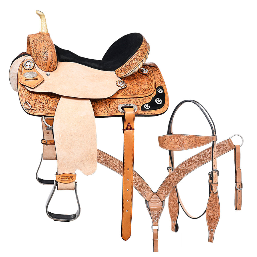 14 In Western Horse Treeless Saddle American Leather Trail Barrel Tack - Uhorse