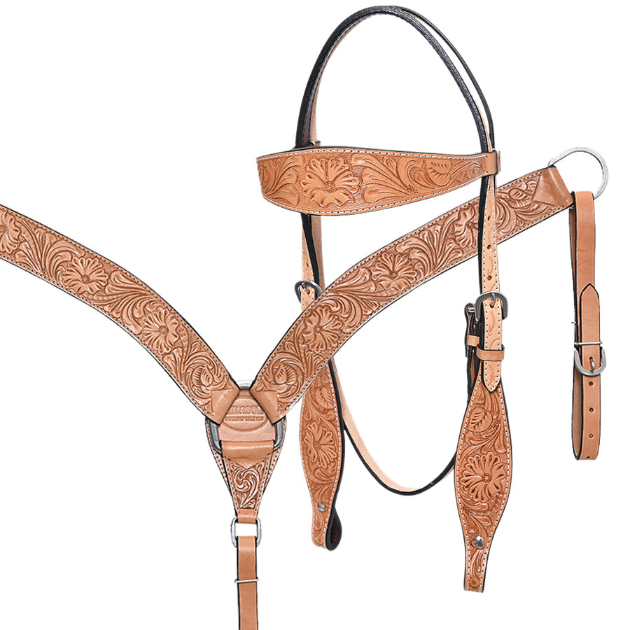 HILASON Western Horse Treeless Saddle American Leather Trail Barrel Tack | for Horses