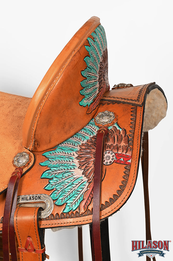 HILASON Flex Tree Western Horse Saddle in American Leather Barrel Trail | for Horses