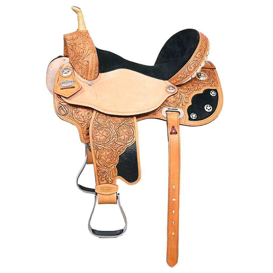 15 In Western Horse Saddle American Leather Flex Trail Barrel Hilason - Uhorse