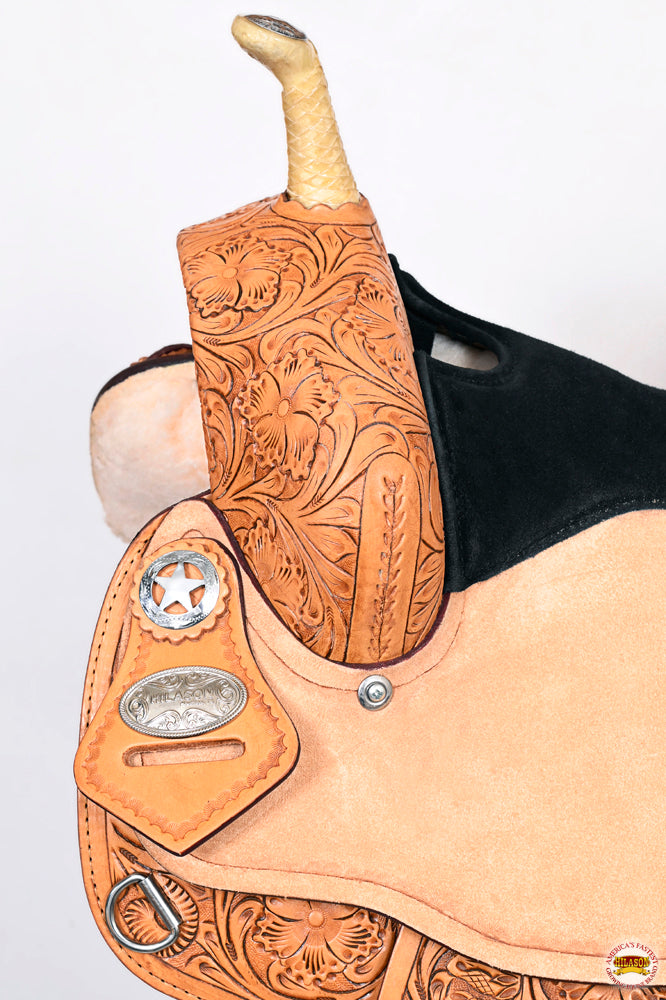 HILASON Western Horse Saddle American Leather Flex Trail Barrel | for Horses