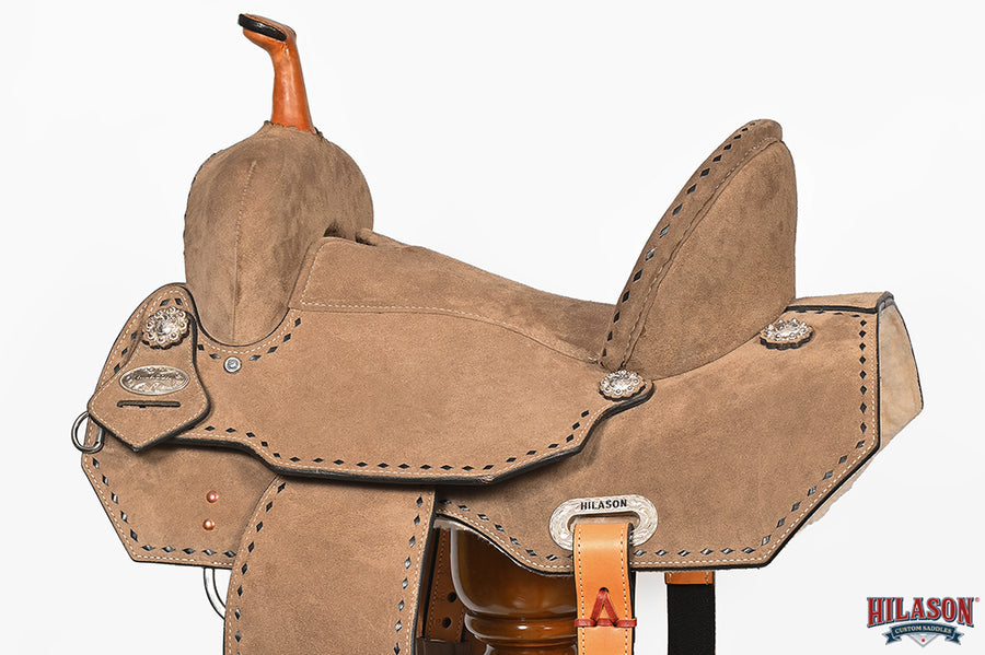 Hilason Western Horse Barrel Flex Tree Trail American Leather Saddle Gray