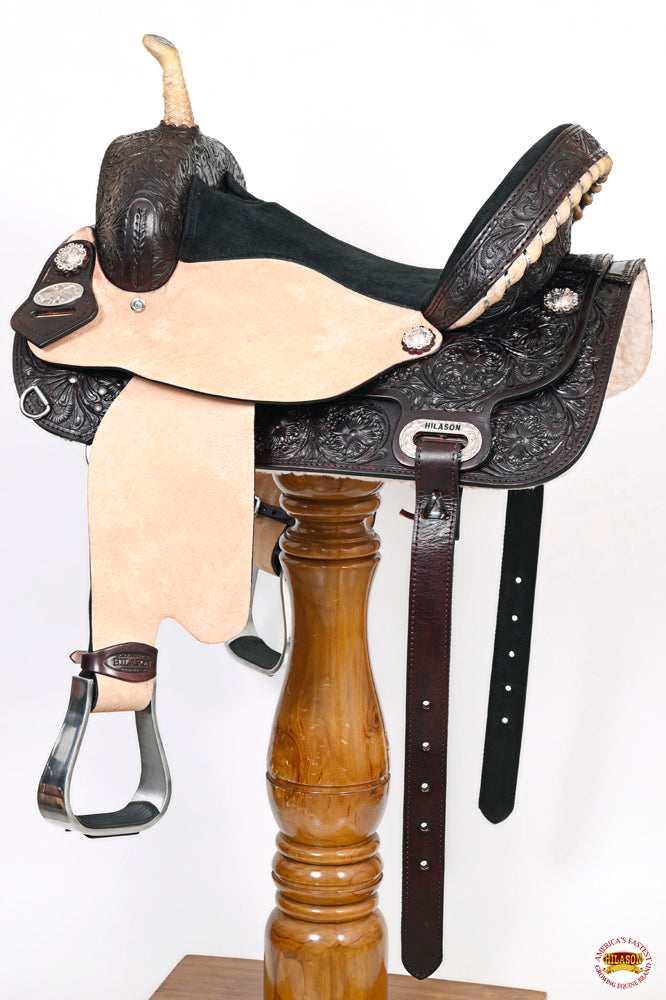HILASON Flex Tree Western Horse Saddle American Leather Trail Barrel | for Horses