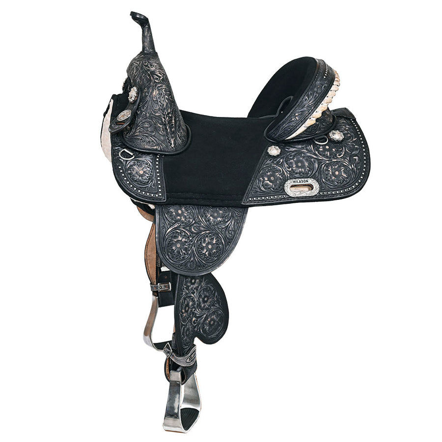 HILASON Western Horse Treeless Barrel Racing American Leather Saddle | for Horses - Uhorse