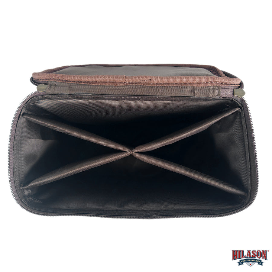 Hilason Canvas Hunter Bag with Genuine Leather Trim & Zipper Closure