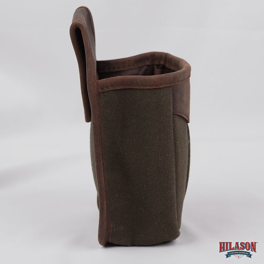 Hilason Canvas Hunter Bag w/ Brown Leather Trim and Front Flap Pocket