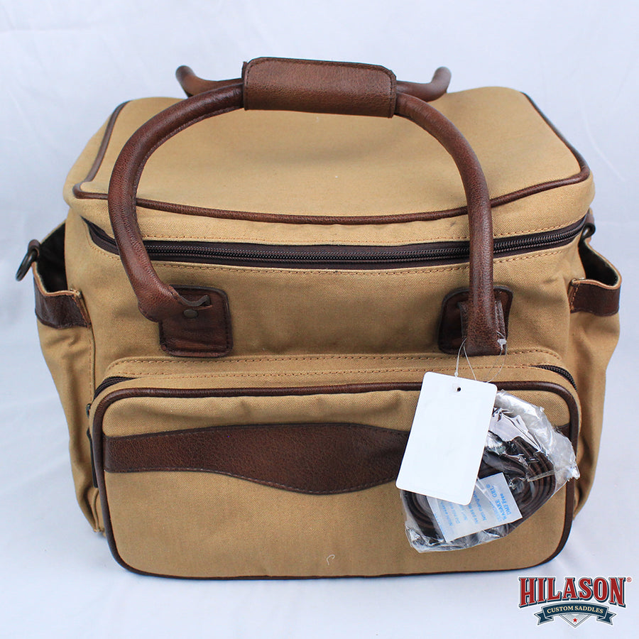 Hilaosn Canvas Hunter Bag with Brown Leather Trim, Dual Handles