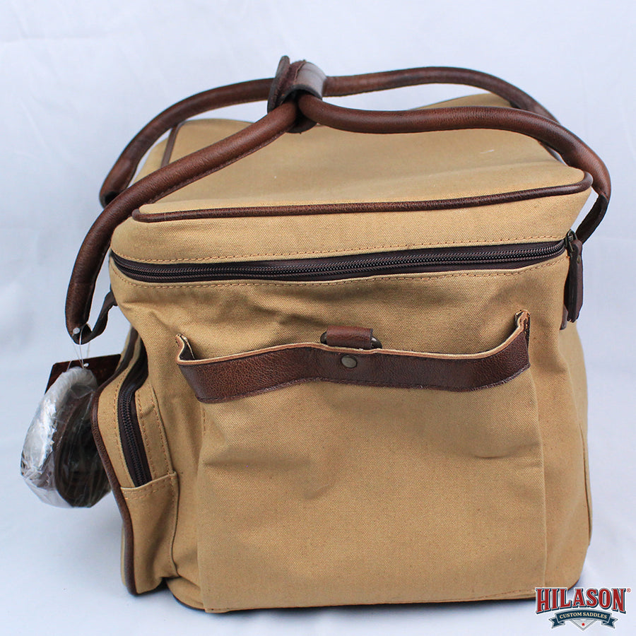 Hilaosn Canvas Hunter Bag with Brown Leather Trim, Dual Handles