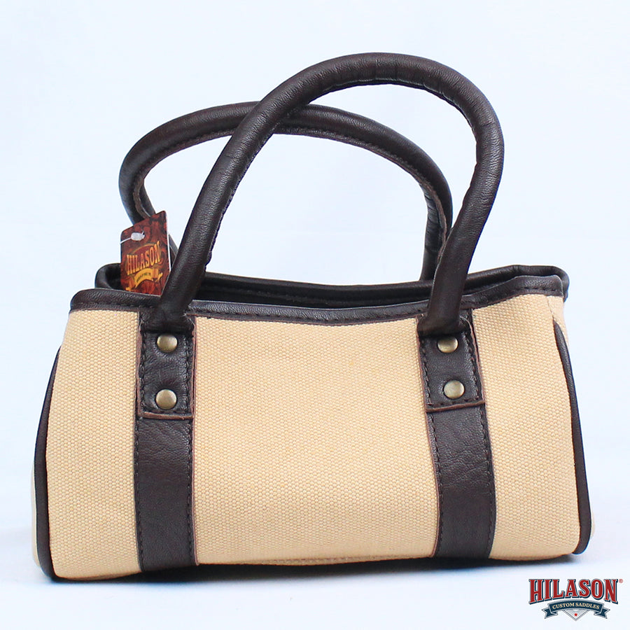 Hilason Canvas Hunter Tote Bag with Genuine Leather Trim