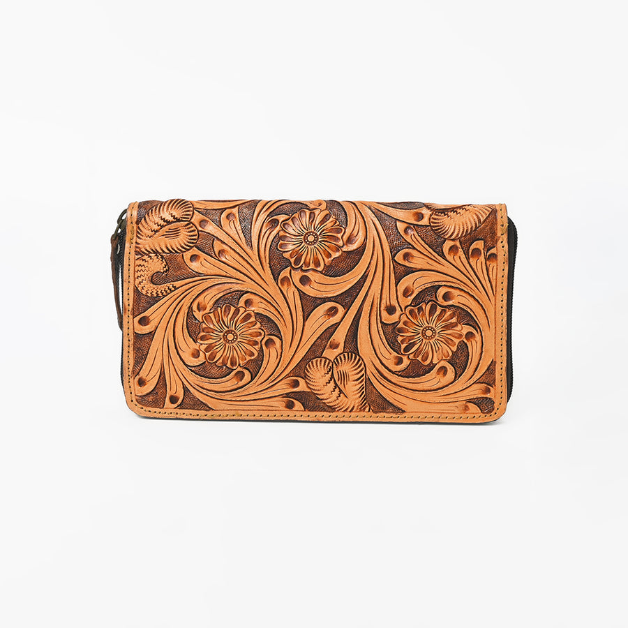 OHLAY Wallet Hand Tooled Genuine Leather Women Bag Western Handbag Purse | Womens Handbags |Leather Belt for Summer