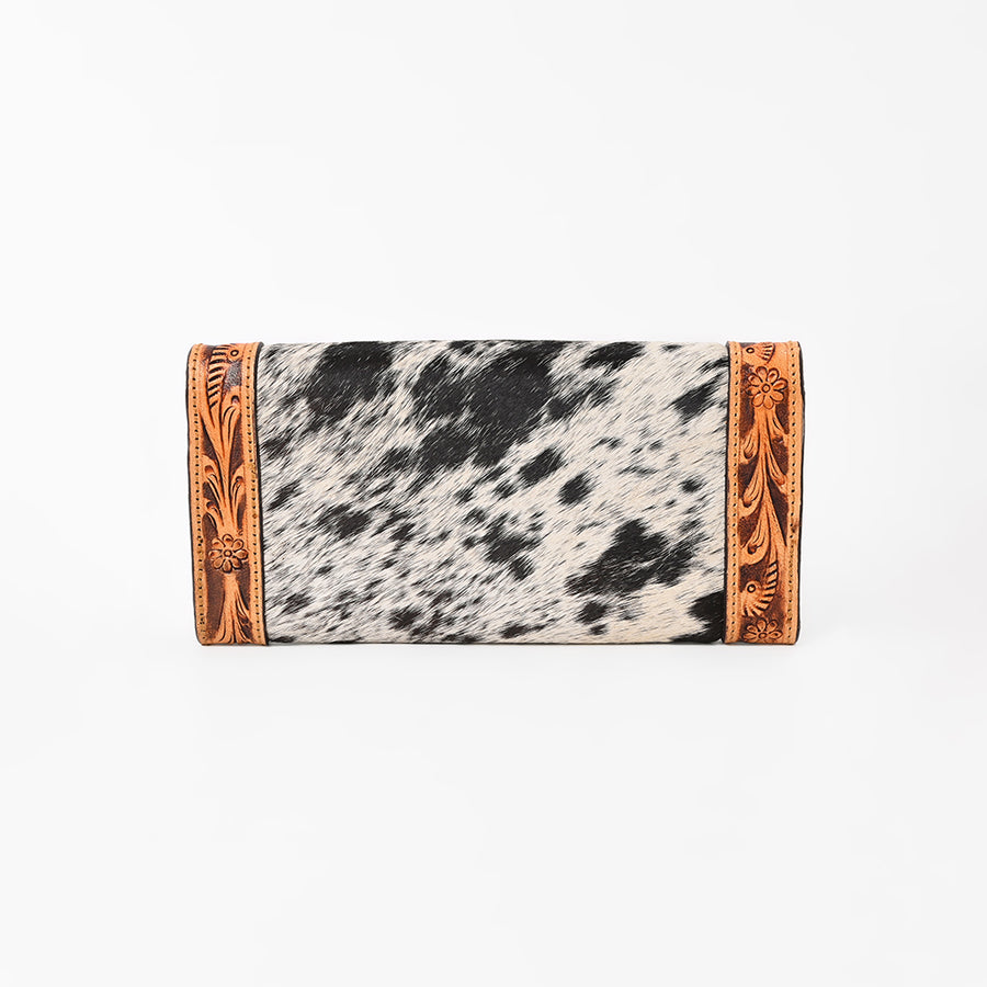 OHLAY Wallet Hand Tooled Hair-On Genuine Leather Women Bag Western Handbag Purse | Womens Handbags |Leather Belt for Summer